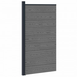 Panel ogrodzeniowy WPC i aluminium Szary