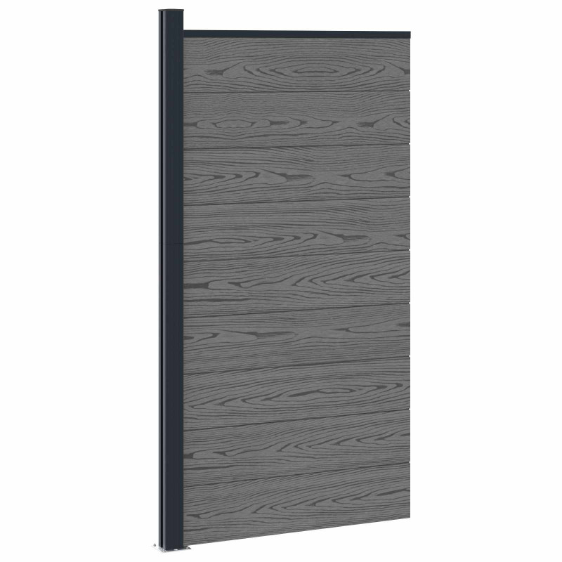 Panel ogrodzeniowy WPC i aluminium Szary