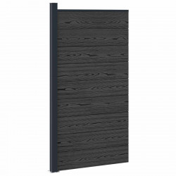 Panel ogrodzeniowy WPC i aluminium Czarny