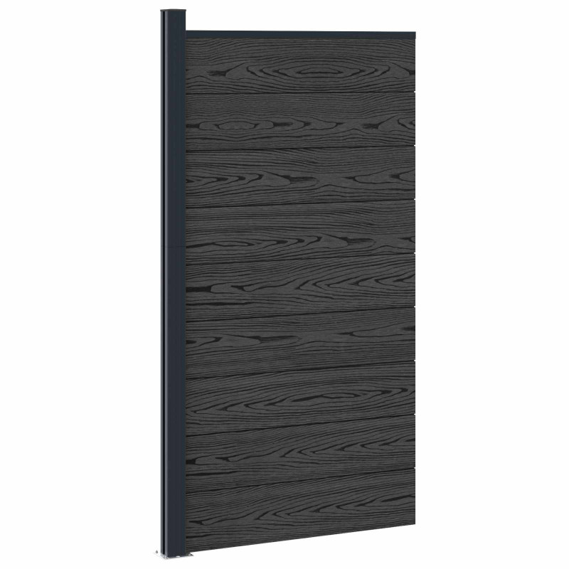 Panel ogrodzeniowy WPC i aluminium Czarny
