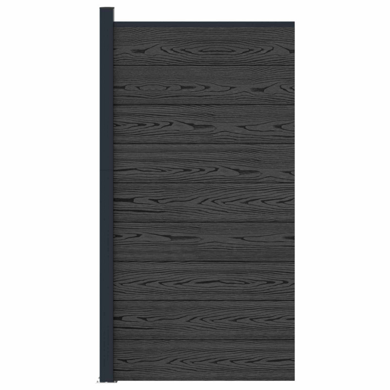 Panel ogrodzeniowy WPC i aluminium Czarny