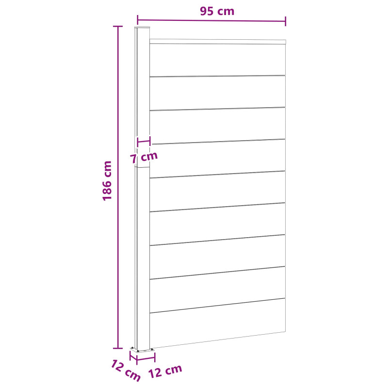 Panel ogrodzeniowy WPC i aluminium Czarny