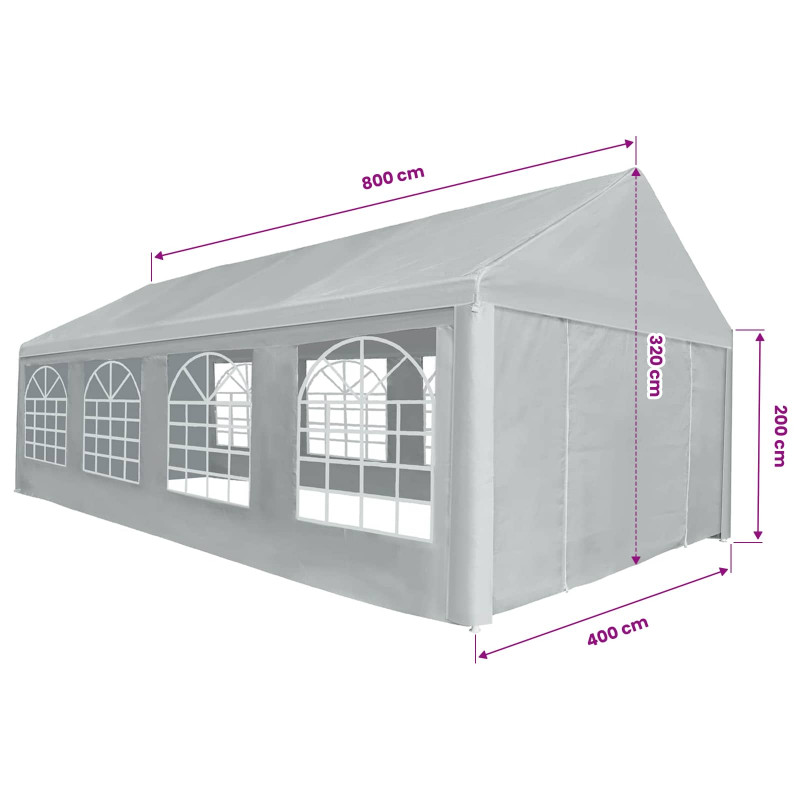 Materiał namiotowy bez stelaża Szary 8 x 4 m PE