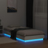 Łóżko z ramą z LED Biały 80 x 200 cm Drewno inżynieryjne