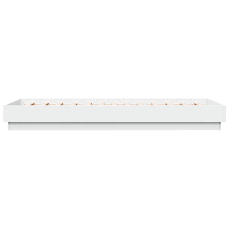 Łóżko z ramą z LED Biały 80 x 200 cm Drewno inżynieryjne