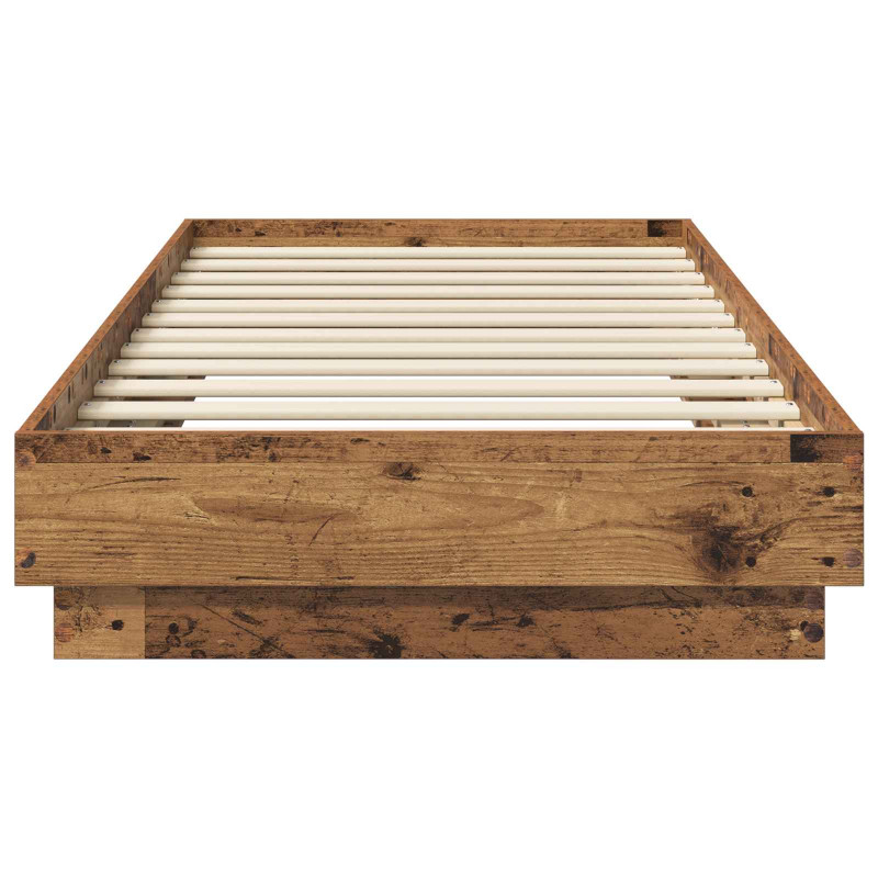 Łóżko z ramą z LED Stare drewno 80 x 200 cm Drewno inżynieryjne