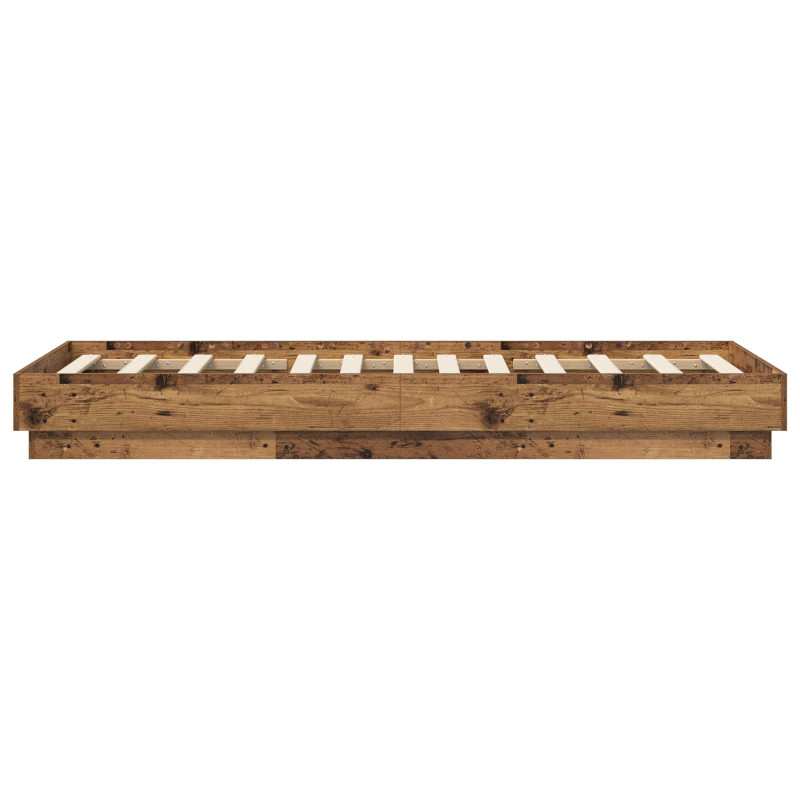 Łóżko z ramą z LED Stare drewno 80 x 200 cm Drewno inżynieryjne