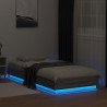 Łóżko z ramą z LED Szary Sonoma 80 x 200 cm Drewno inżynieryjne