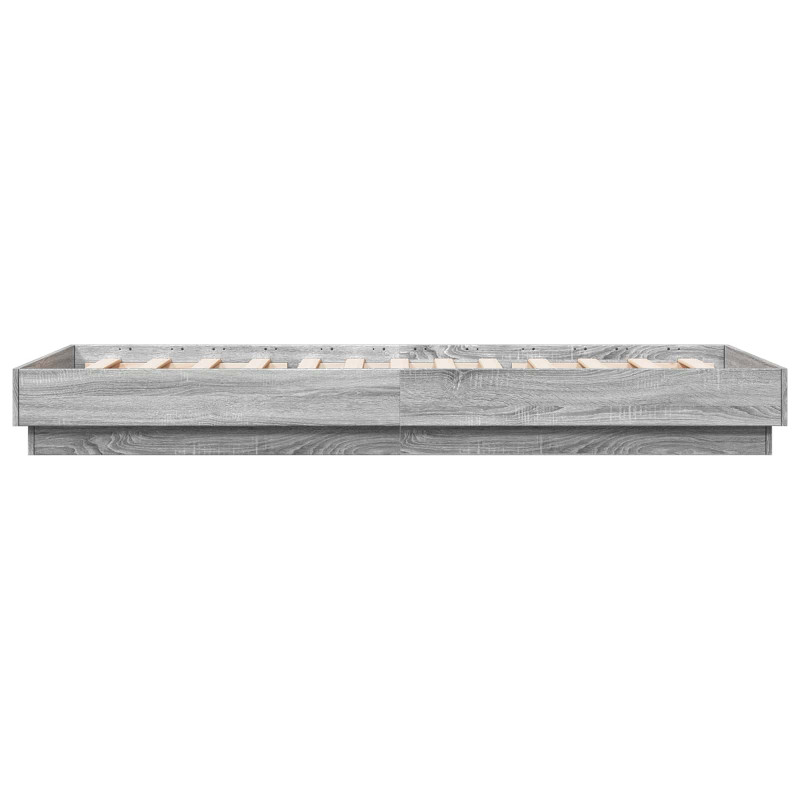 Łóżko z ramą z LED Szary Sonoma 80 x 200 cm Drewno inżynieryjne