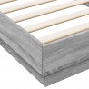 Łóżko z ramą z LED Szary Sonoma 80 x 200 cm Drewno inżynieryjne