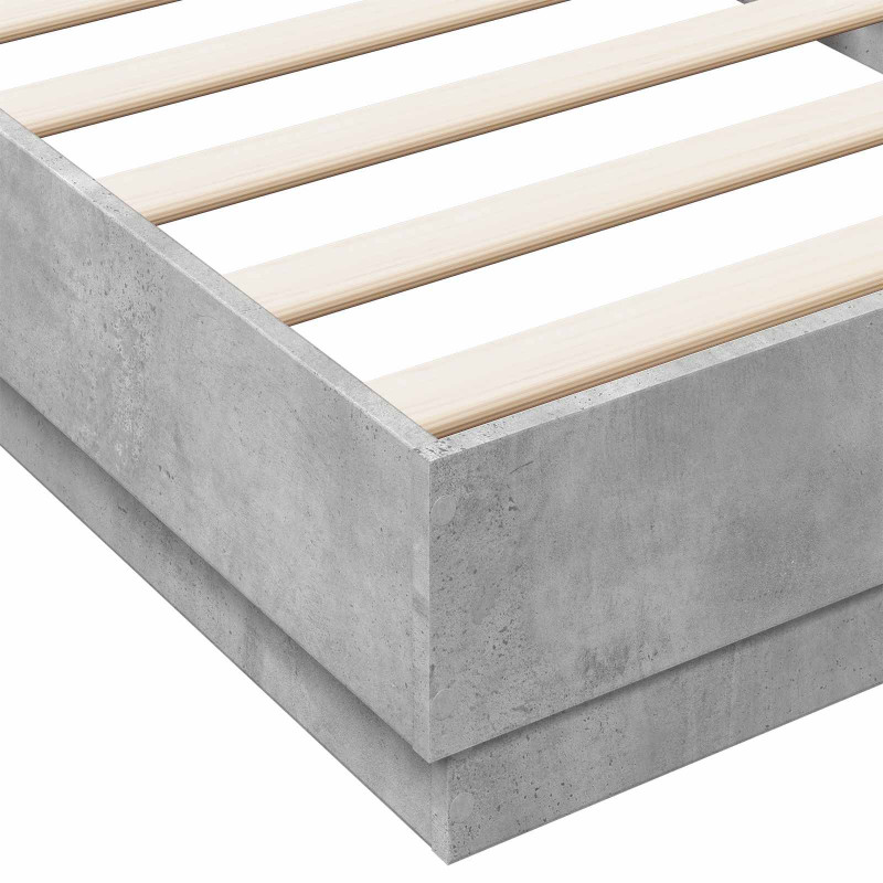 Łóżko z ramą z LED Betonowy szary 80 x 200 cm