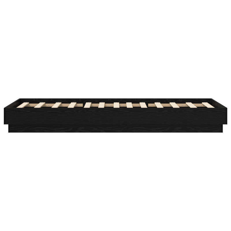 Łóżko z ramą z LED Czarny dąb 80 x 200 cm Drewno inżynieryjne