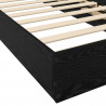 Łóżko z ramą z LED Czarny dąb 80 x 200 cm Drewno inżynieryjne