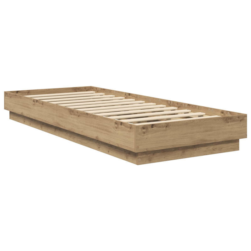 Łóżko z ramą z LED Dąb artisian 80 x 200 cm Drewno inżynieryjne