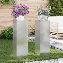 Stojak na rośliny 2 pcs Srebrny 24 x 24 x 75 cm stal nierdzewna