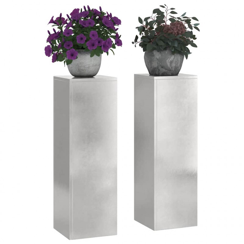 Stojak na rośliny 2 pcs Srebrny 24 x 24 x 75 cm stal nierdzewna