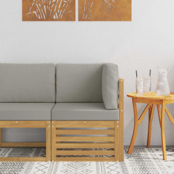Sofa narożna na zewnątrz Lite Drewno Akacji Biały