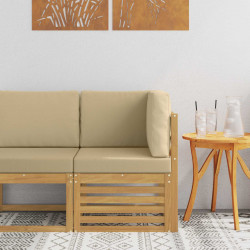 Sofa narożna na zewnątrz Lite Drewno Akacji Biały