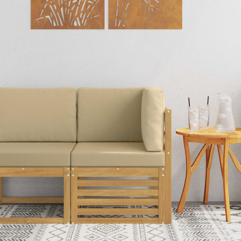 Sofa narożna na zewnątrz Lite Drewno Akacji Biały