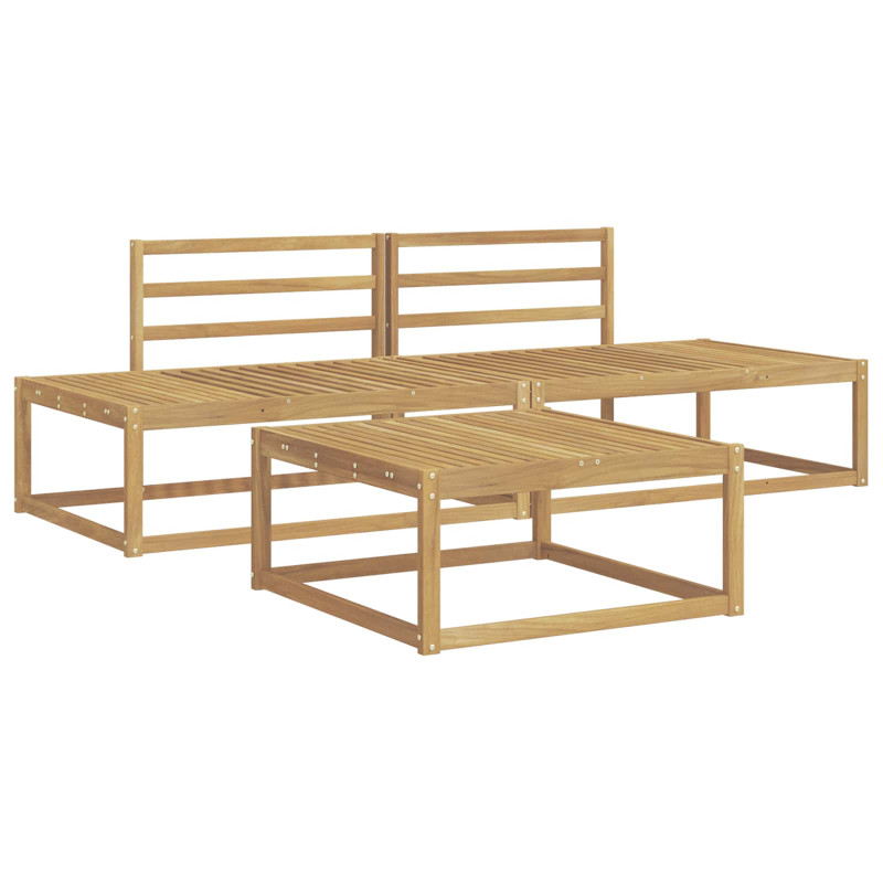 Zestaw sof na zewnątrz Biały 79 x 79 x 37 cm Lite Drewno Akacji