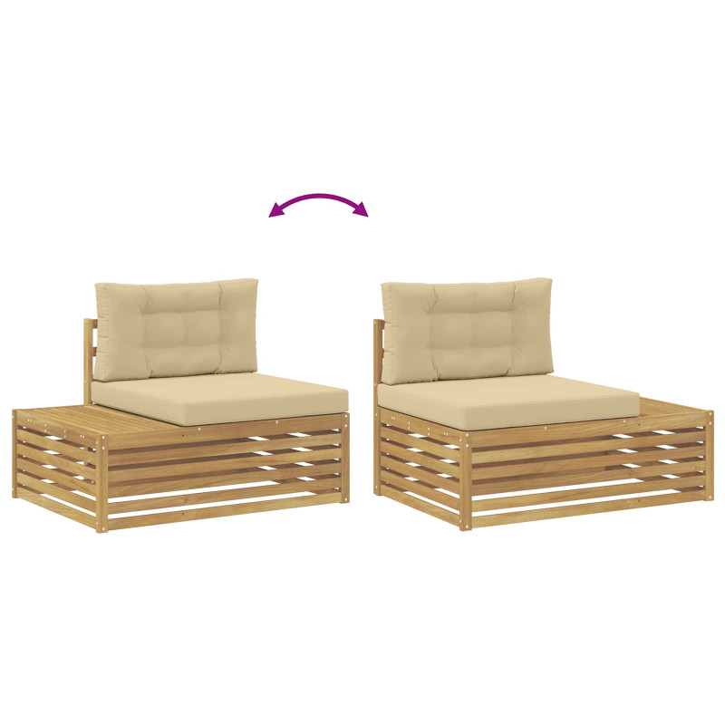Zestaw sof na zewnątrz Biały 230,5 x 83 x 73 cm Poliester