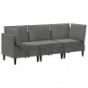 Zestaw mebli do salonu z poduszką 3 pcs ciemnoszary Welur