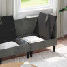 Zestaw mebli do salonu z poduszką 3 pcs ciemnoszary Welur