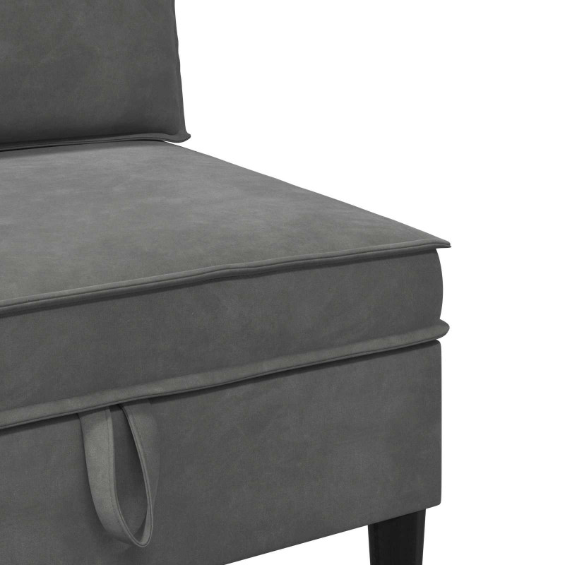 Zestaw mebli do salonu z poduszką 3 pcs ciemnoszary Welur