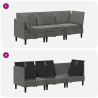 Zestaw mebli do salonu z poduszką 3 pcs ciemnoszary Welur