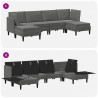 Zestaw mebli do salonu z poduszką 6 pcs ciemnoszary Welur
