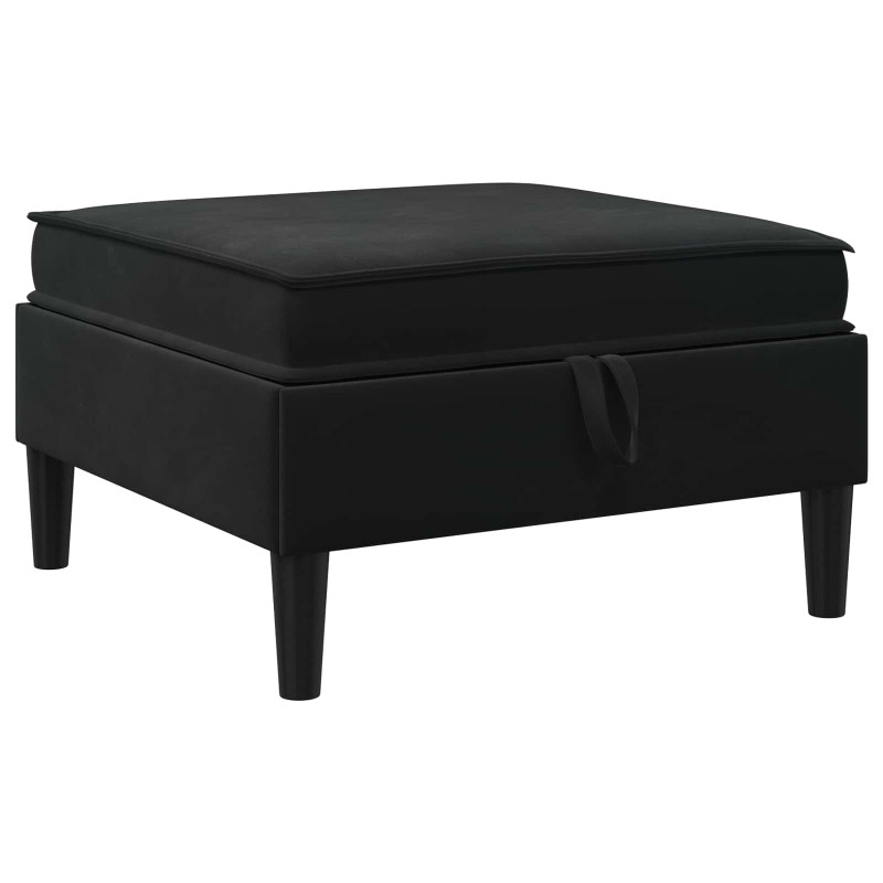 Zestaw mebli do salonu z poduszką 6 pcs Czarny Welur