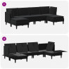 Zestaw mebli do salonu z poduszką 6 pcs Czarny Welur