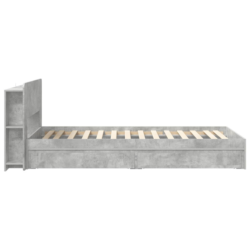 Rama łóżka z przechowywaniem Betonowy szary 90 x 200 cm