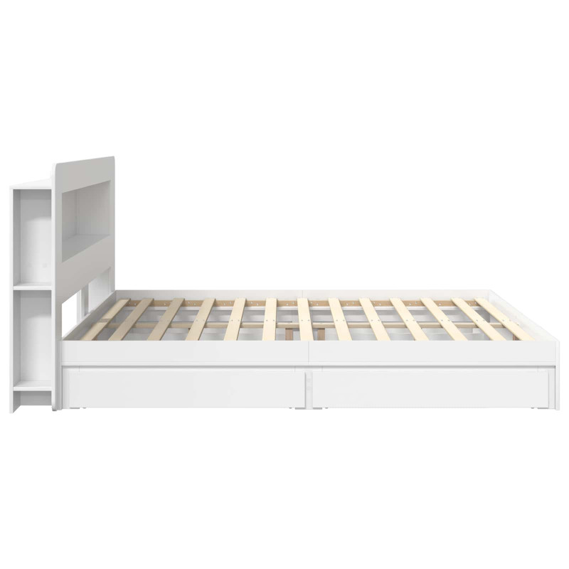 Rama łóżka z przechowywaniem z szufladą Biały 200 x 200 cm