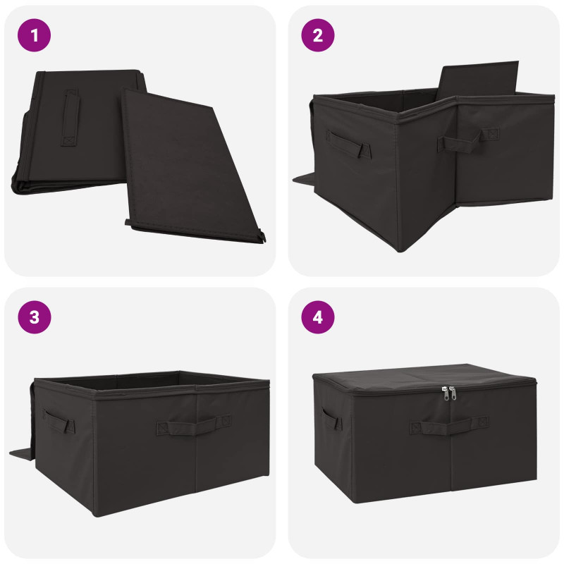 Skrzynia do przechowywania 24 pcs antracytowy 43 x 34 x 23 cm