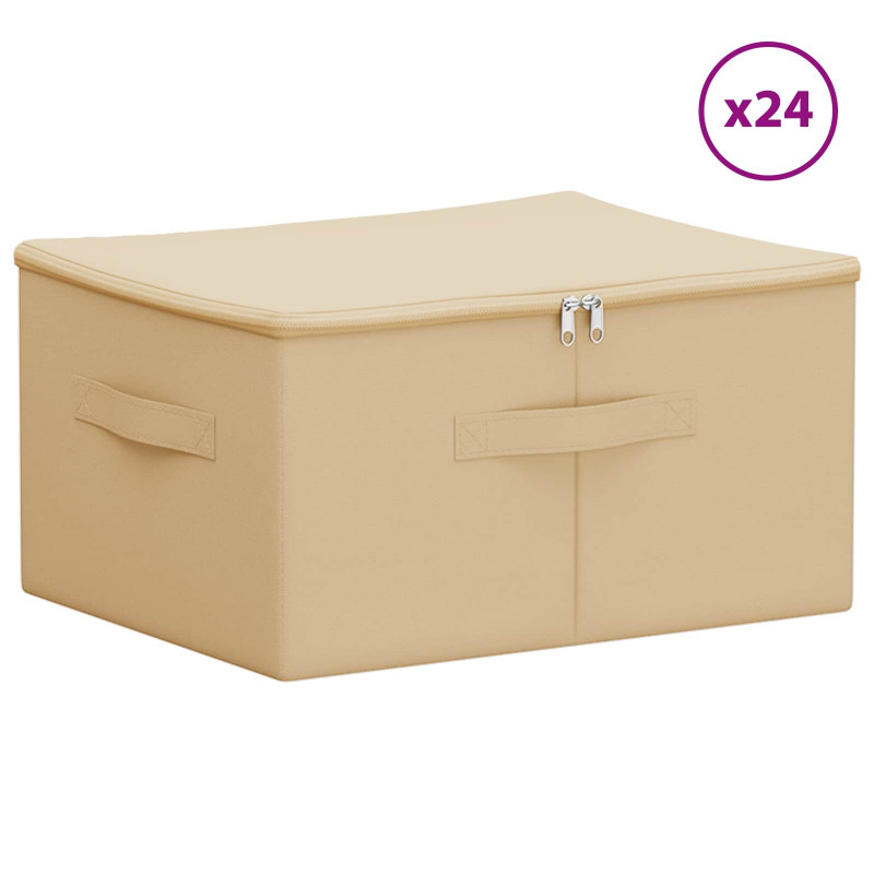 Skrzynia do przechowywania 24 pcs kremowy 43 x 34 x 23 cm