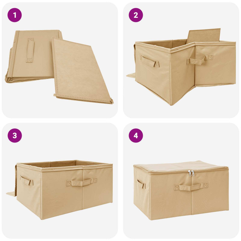 Skrzynia do przechowywania 24 pcs kremowy 43 x 34 x 23 cm
