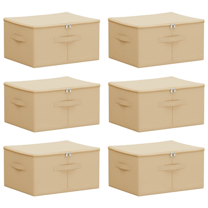 Skrzynia do przechowywania 6 pcs kremowy 50 x 30 x 25 cm