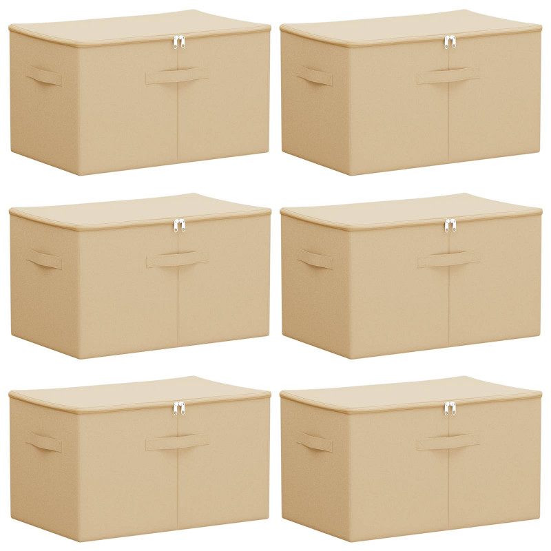 Skrzynia do przechowywania 6 pcs kremowy 55 x 35 x 32 cm