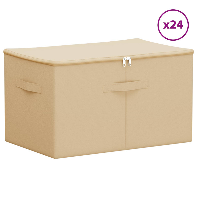 Skrzynia do przechowywania 24 pcs kremowy 55 x 35 x 32 cm