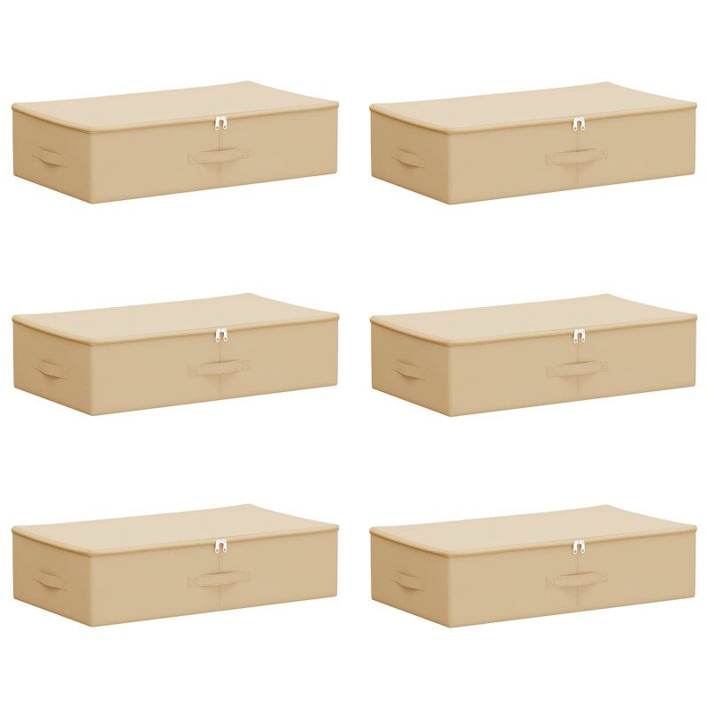 Skrzynia do przechowywania 6 pcs kremowy 70 x 40 x 18 cm