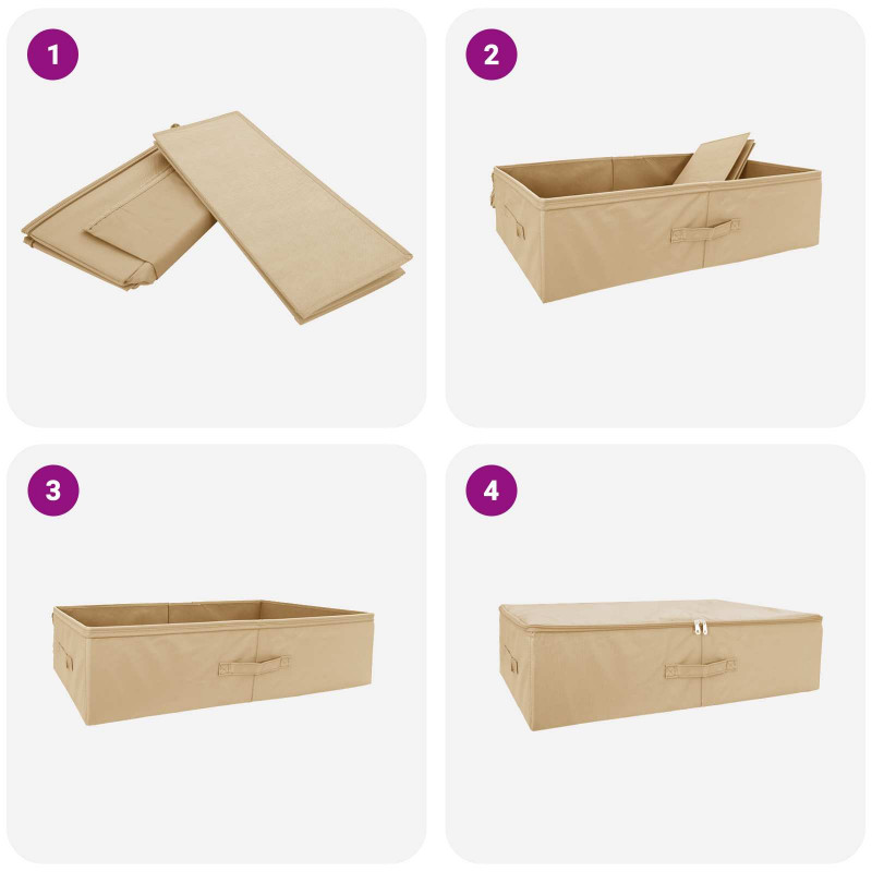 Skrzynia do przechowywania 6 pcs kremowy 70 x 40 x 18 cm
