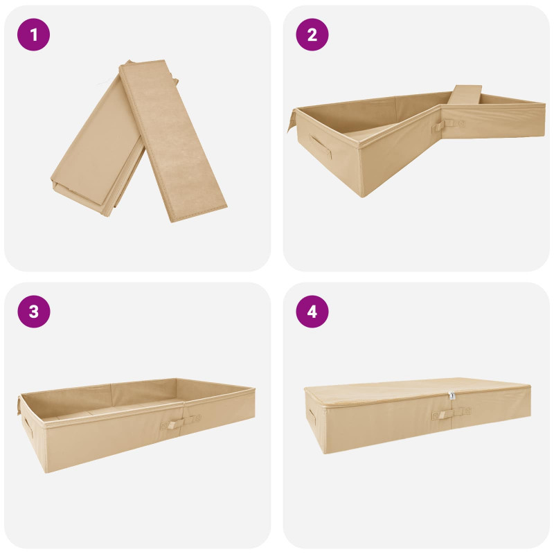 Skrzynia do przechowywania 24 pcs kremowy 90 x 48 x 15 cm
