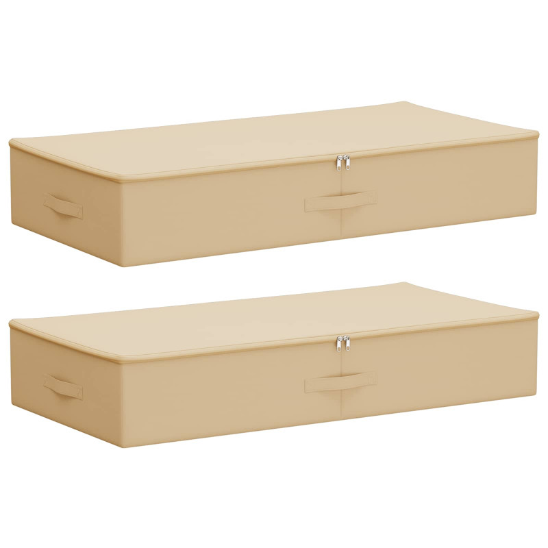 Skrzynia do przechowywania 2 pcs kremowy 100 x 50 x 18 cm