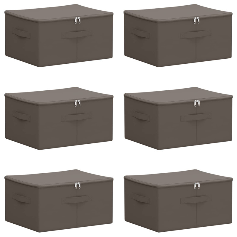 Skrzynia do przechowywania 6 pcs Szary 43 x 34 x 23 cm Włóknina