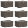 Skrzynia do przechowywania 6 pcs Szary 43 x 34 x 23 cm Włóknina