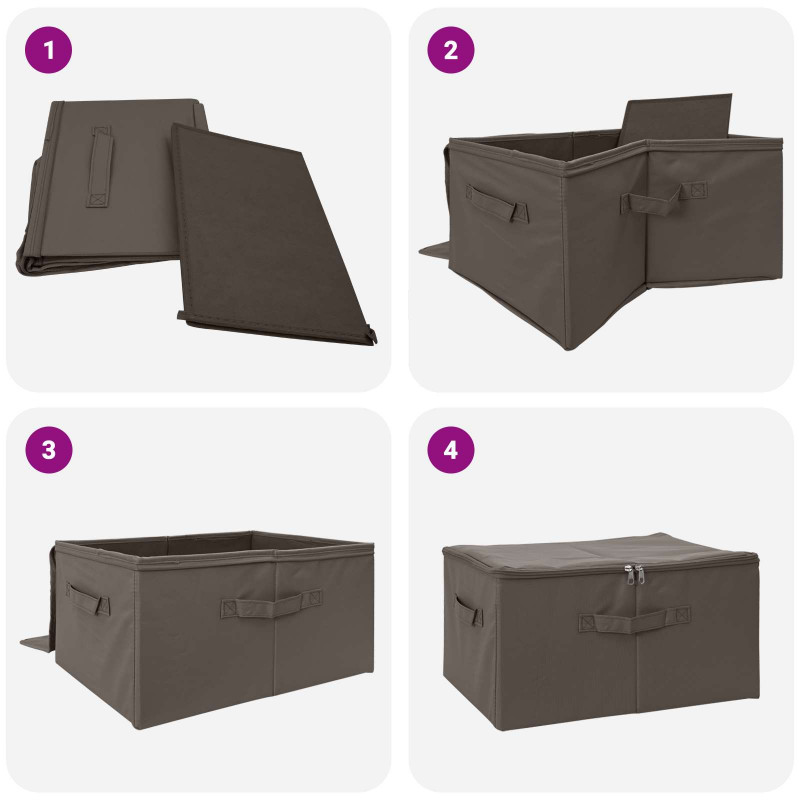 Skrzynia do przechowywania 6 pcs Szary 43 x 34 x 23 cm Włóknina