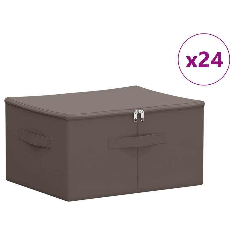 Skrzynia do przechowywania 24 pcs Szary 50 x 30 x 25 cm
