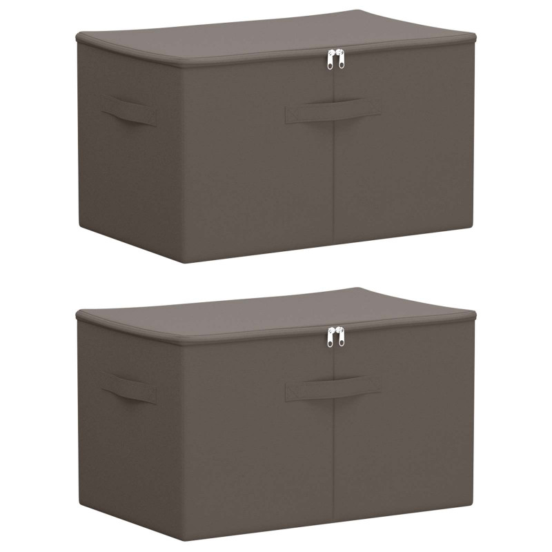 Skrzynia do przechowywania 2 pcs Szary 60 x 43 x 35 cm Włóknina