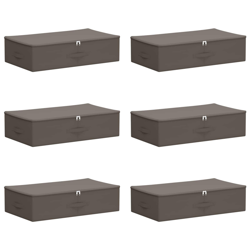 Skrzynia do przechowywania 6 pcs Szary 70 x 40 x 18 cm Włóknina